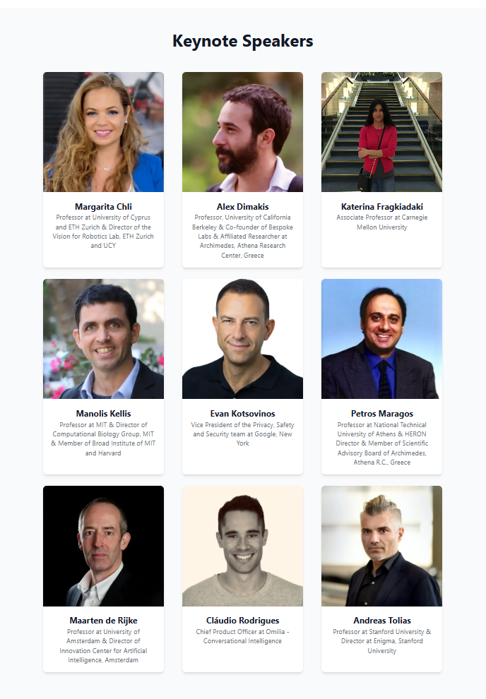 Greeks in AI keynote speakers updated 4 7