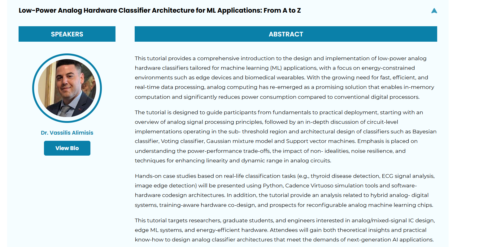 ICM 2025 tutorial Alimisis