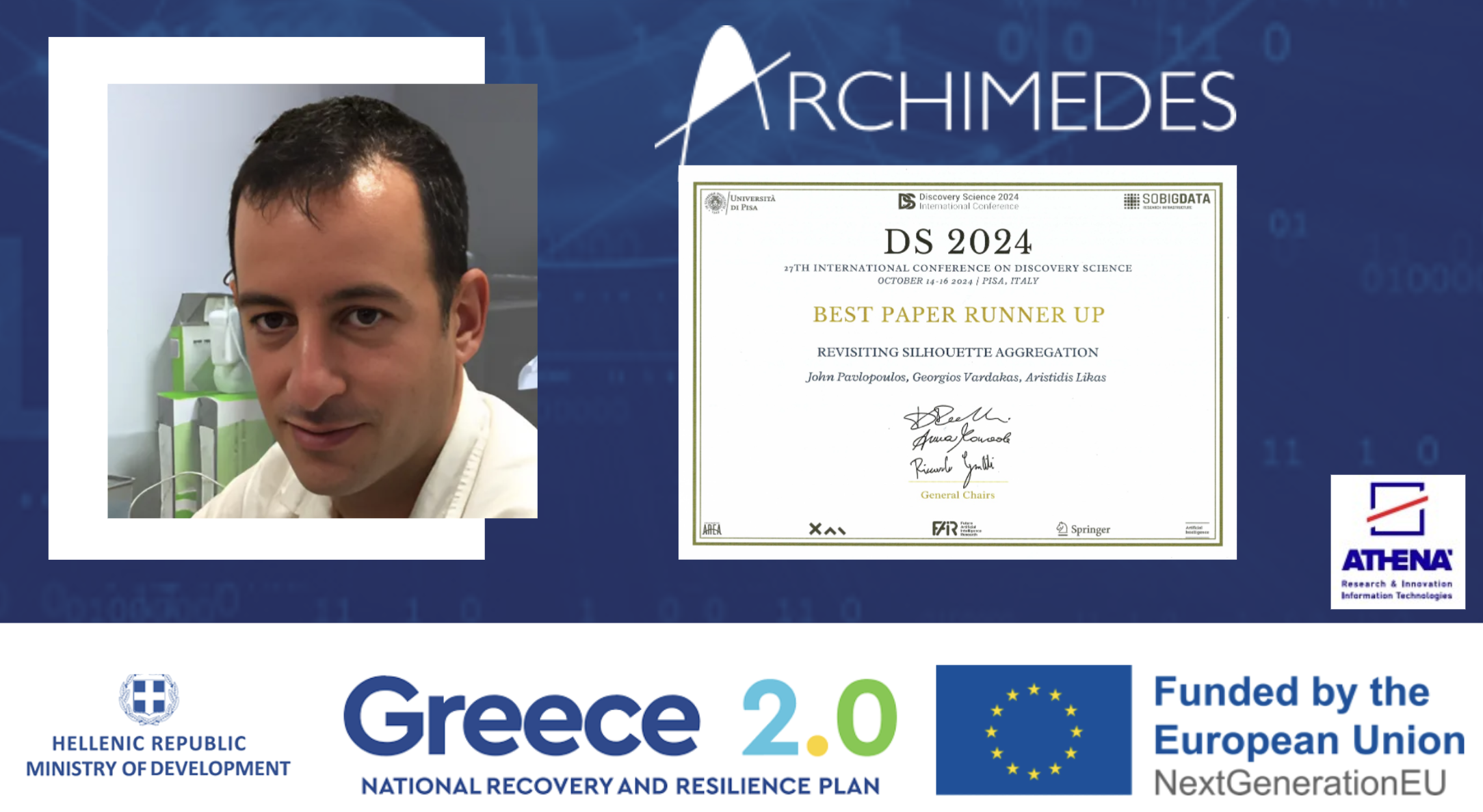  Archimedes AI Researcher receives Best Paper Runner-Up at Discovery Science 2024