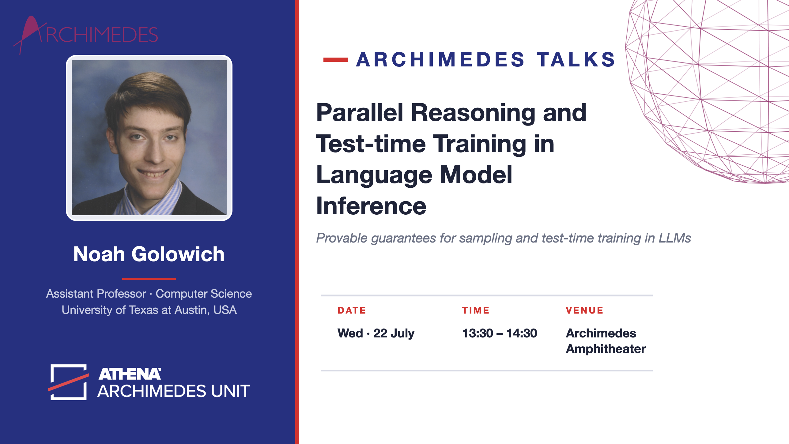 Archimedes Talks Noah Golowich 22 July