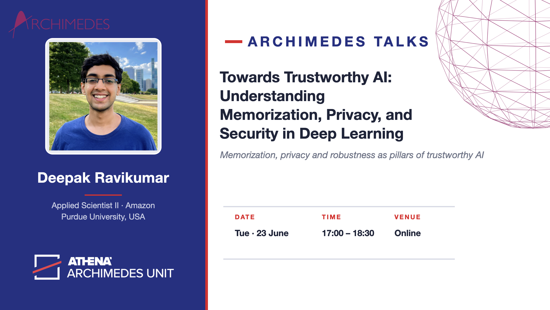 Archimedes Talks Deepak Ravikumar 23 June